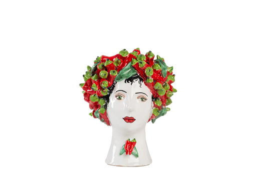 Small Ceramic Head Vase, Peppers