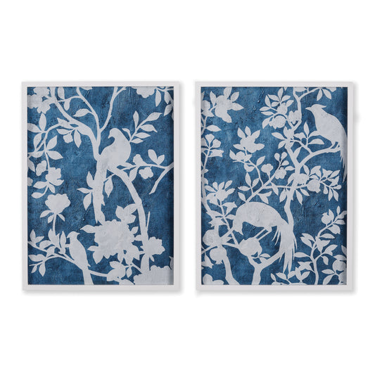 Aviary Cyano Prints, Set Of 2