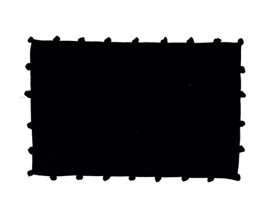 Cocktail Napkin, Black Pom-Pom, Set of 8