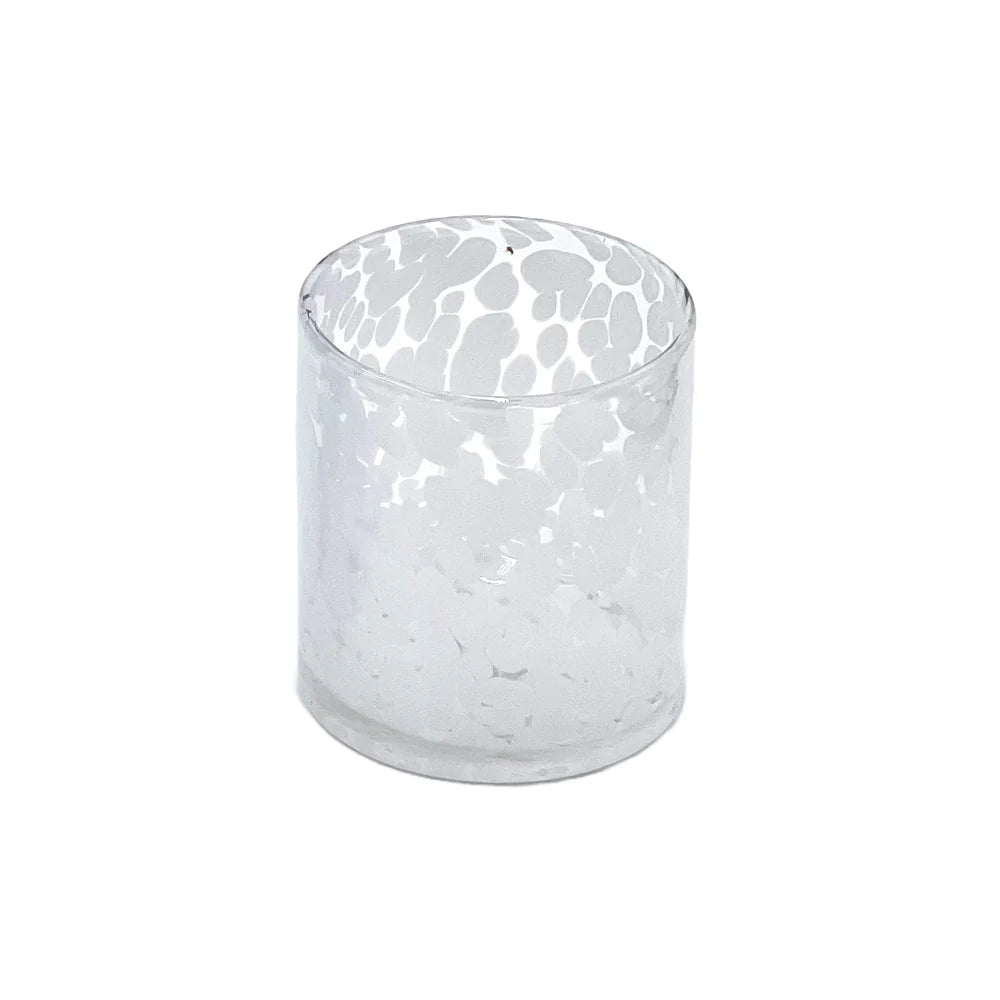 Torcello Spotted Rosa Tumbler, White/Clear, Set of 4