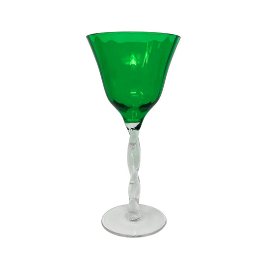 Adriana Wine Glass, Emerald Green, Set of 4