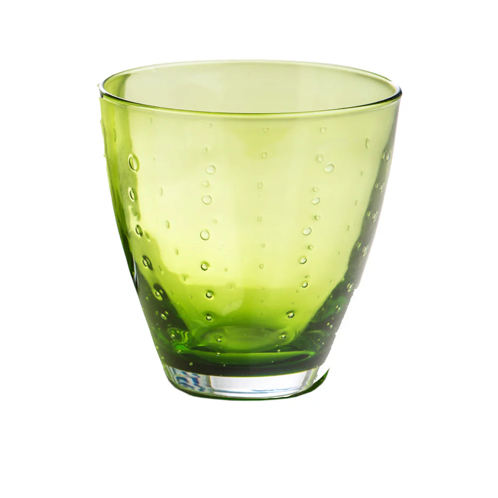 Rain Drop Green Double Old-Fashioned, Set of 4