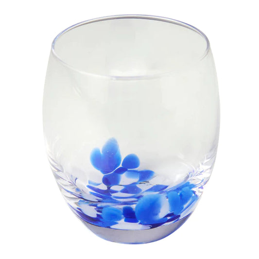 Fiesta Stemless Wine, Blue/White, Set of 4