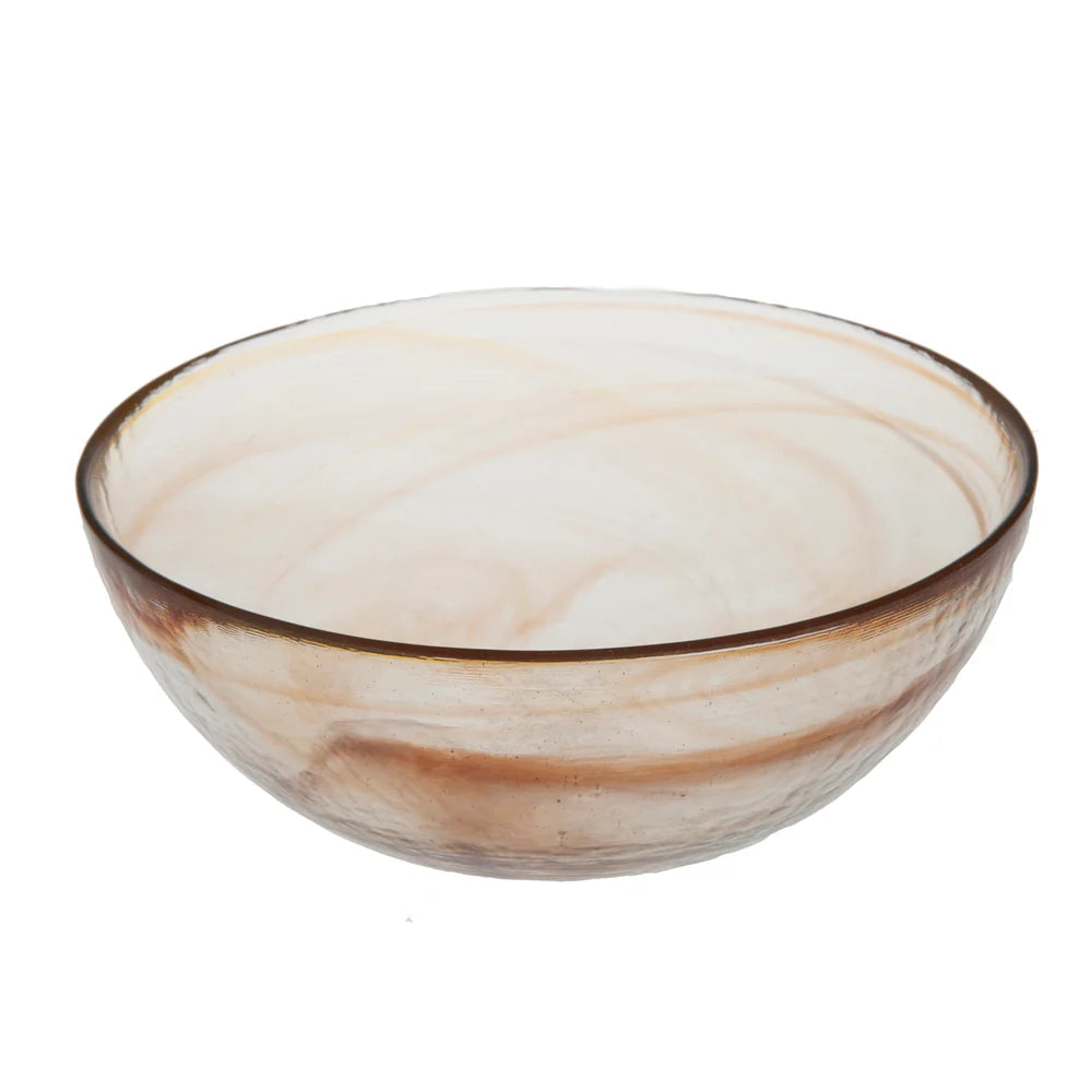 Stoneage Glass Bowl, Tangerine Alabaster Finish, Set of 4