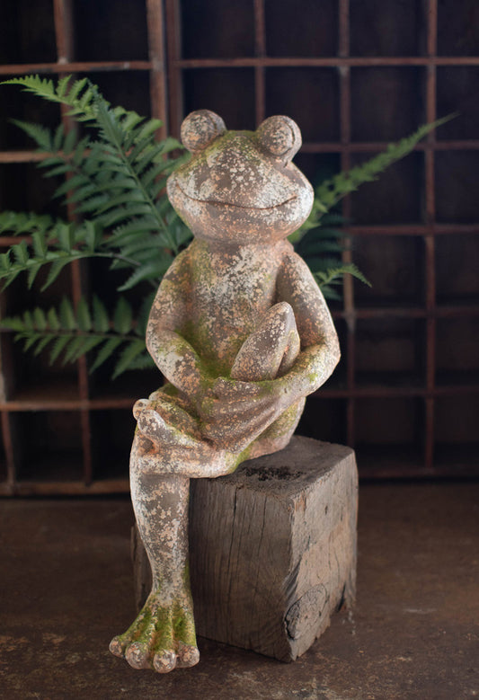 FAUX CONCRETE FROG - SMALL