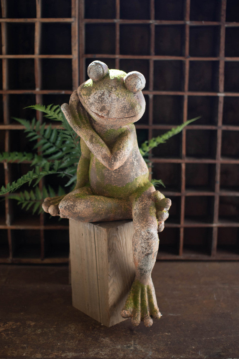 FAUX CONCRETE FROG - LARGE