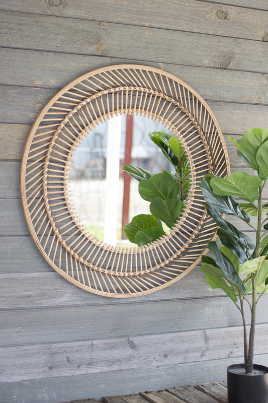 ROUND BAMBOO MIRROR