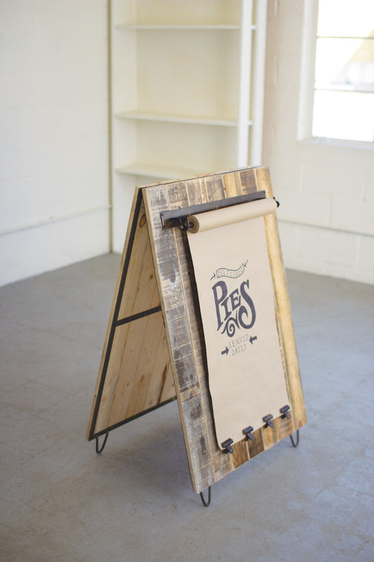 RECYCLED WOOD SANDWICH BOARD