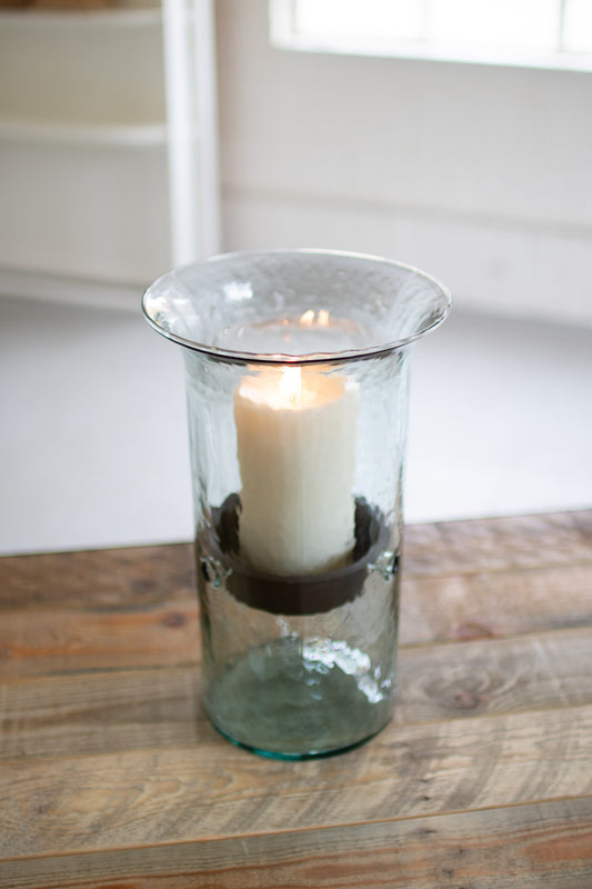 ORIGINAL GLASS CANDLE CYLINDER W RUSTIC INSERT - MEDIUM