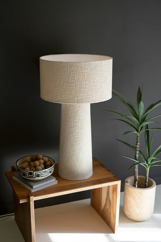 BOUCLE FABRIC TABLE LAMP WITH SHADE