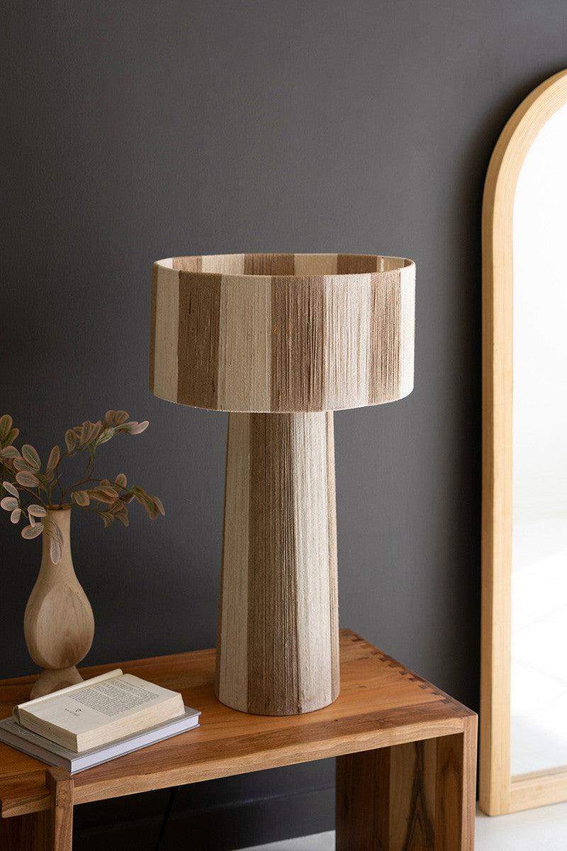 NATURAL AND KHAKI JUTE TABLE LAMP WITH SHADE