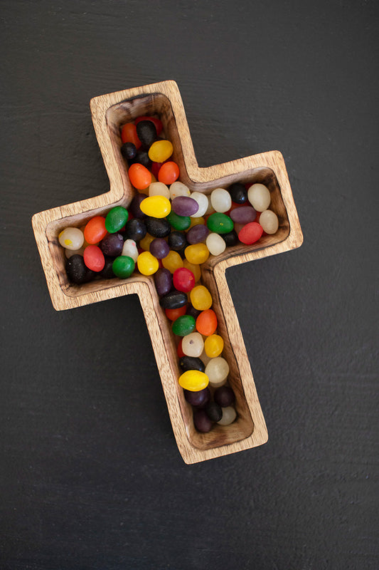 WOODEN CROSS BOWL