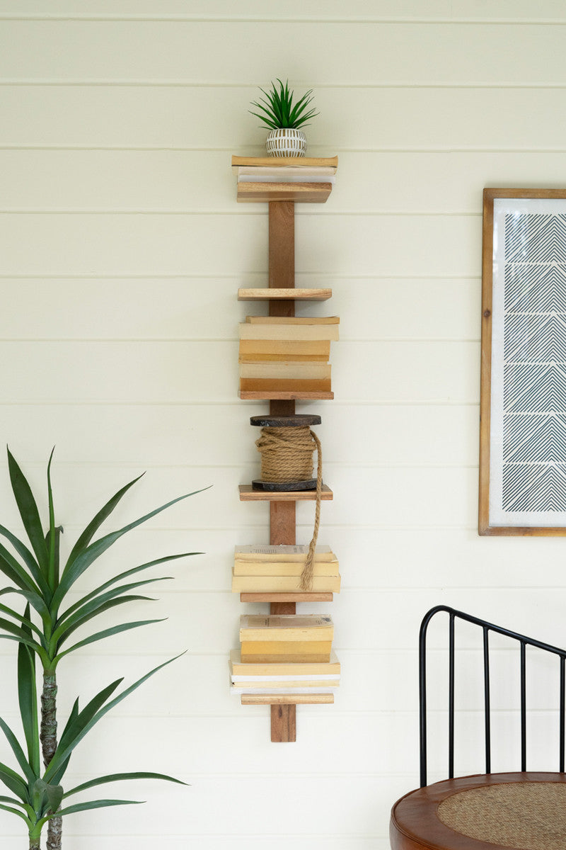 ACACIA WOOD SIX TIERED VERTICAL SHELF